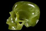 Realistic, Polished Jade (Nephrite) Skull #116433-4